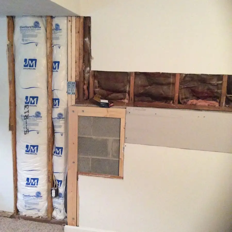 Wall insulation replacement during Contents Cleaning & Restoration in Rockland